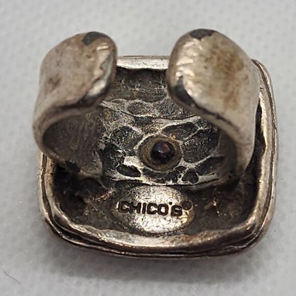 Vintage Chico's Etruscan Style Silver & Gold Adjustable Ring - Picture 5 of 6
